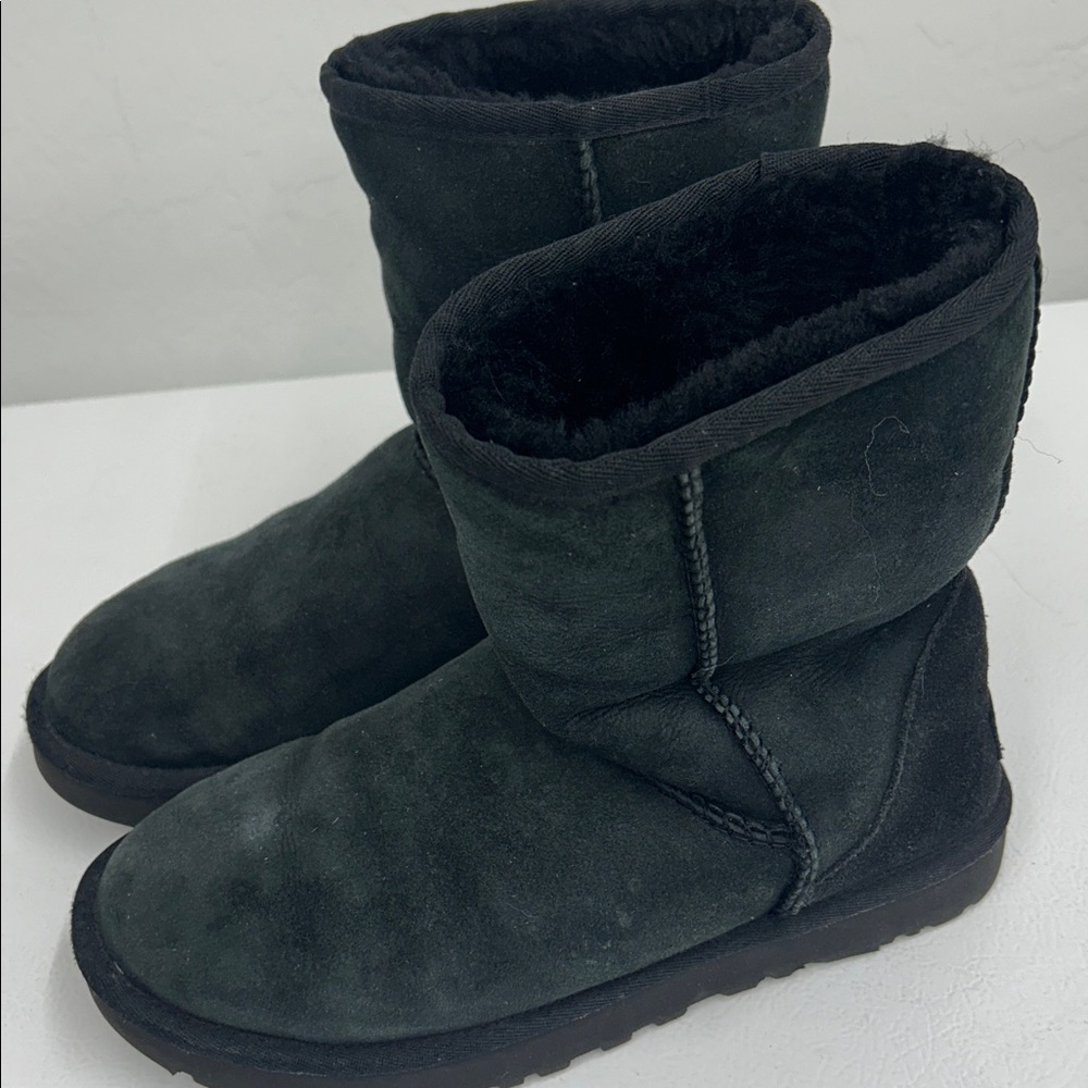 Black Suede Ugg Boots with Sherpa lining.
S/N 1016223 USA 8 (EU 39)